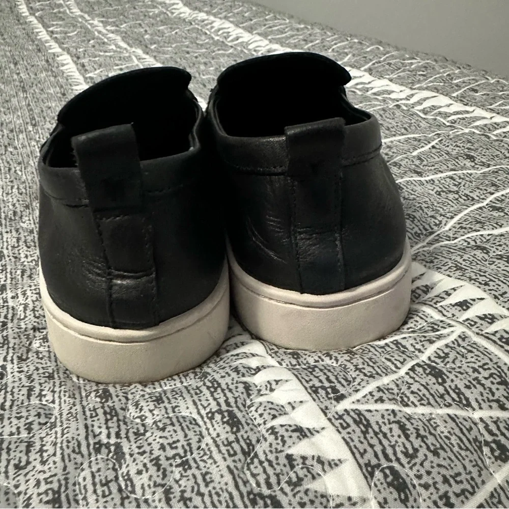Vionic Uptown Loafers Black Leather Platform Comfort Shoes Size 7 Wide